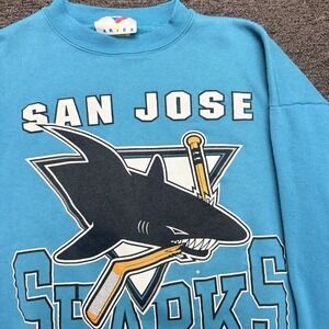 1992 San Jose Sharks Vintage Crewneck Sweatshirt Mens Large NHL Hockey Sweater